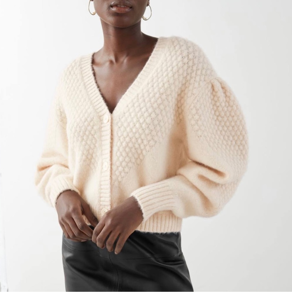 & Other Stories Cream Bubble Sweater